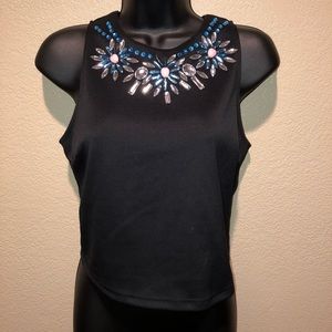 Black rhinestone top